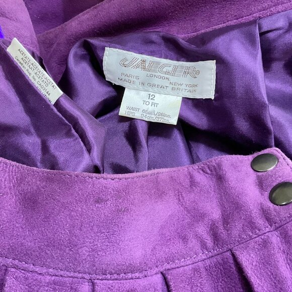 Jaeger Skirt Suede Maxi Vintage Purple (12UK, 26”waist, S/XS) - Picture 5 of 8